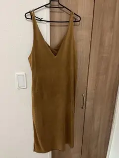 ブラウン キャミワンピース スエード風 グローバルワークス