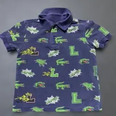 LACOSTE ポロシャツ 総柄 ネイビー