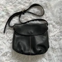 【美品】Daks レザーショルダーバッグ ブラック　MADE IN JPAN