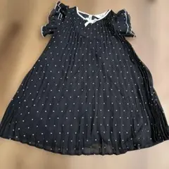 H&M 黒 ドット柄 ノースリーブワンピース フォーマル 未使用 130cm