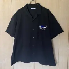 f グラニフ　ながすぎるいぬ　オープンカラーシャツ　L