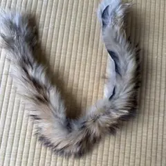 ブラウン系ファーリボンマフラー