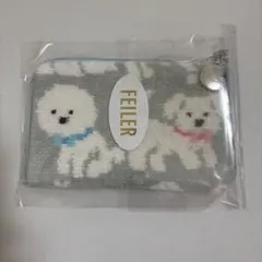 フェイラー モフモフワンチャン L字ポーチ シルバーグレー　新品未使用