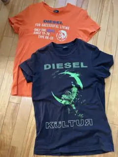 DIESEL Tシャツ オレンジ 黒 2枚セット　14サイズ