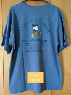 Disney ミッキーマウス　バックプリント　Tシャツ　メンズLL　ユニセックス