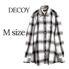 DECOYレディースチェック長袖シャツM綿混カジュアル春秋 Mサイズのサムネイル