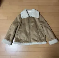 ベージュ フリースボアジャケット
