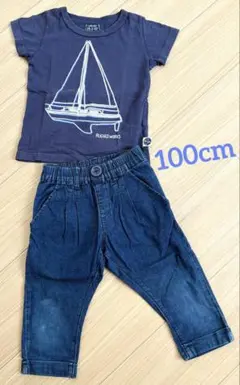 子ども服 半袖 半ズボン 100 紺 セットアップ / RUGGEDWORKS