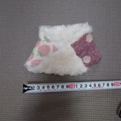 いちご柄ファー スヌード ペット用