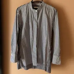 UNIQLO +J ストライプ スタンドカラーシャツ 長袖 L