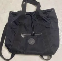 キプリング 2way 黒バッグ　リュックにも！