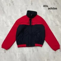 80s アディダス 中綿ジャケット ナイロンジャケット 刺繍ロゴ デサント製