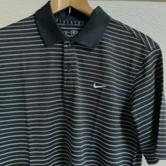 【NIKE GOLF 】ナイキゴルフ　半袖ポロシャツ　ブラック　ボーダー　古着