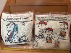 スヌーピー 2個セット PEANUTS スクエアクッション 野球 クッキー