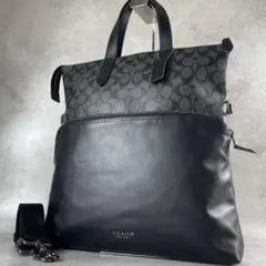 美品✨コーチ　グラハム フォルド オーバー トートバッグ　2way シグネチャー