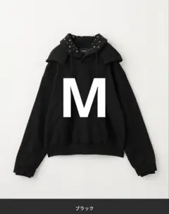 【GRANCY】レイヤードスタッズプルオーバーフーディ 黒　Mサイズ