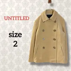 タグ付未使用 ベージュ ダブルブレスト ピーコート UNTITLEDウール96% セール】quaranciel: PURE WOOL ダブルブレスト テーラード ハーフ