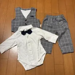 セレモニースーツ 70cm グレー チェック