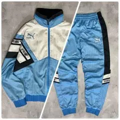 90s PUMA セットアップ ナイロンジャケット パンツ 水色 ヒットユニオン