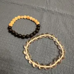 ブレスレット ルチルと水晶　2点セット