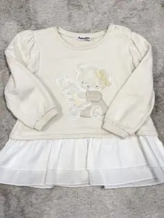 familiar 90cmトレーナー チュニック　ホワイト