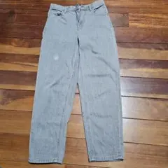 GU グレー ストレートデニムパンツ