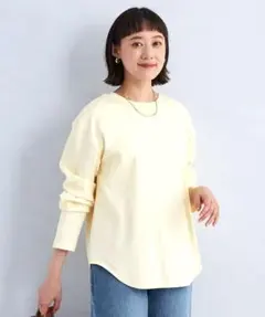 green label relaxingラウンドヘム プルオーバー カットソー