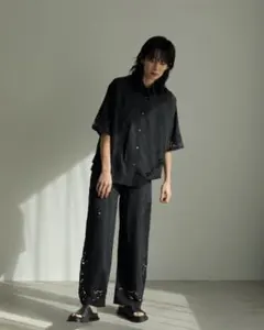 anuke　Cutwork Lace Shirts　 Lace Pants 36