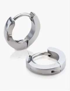 シルバー ステンレススチール フープピアス