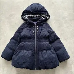 アナスイミニ レース フリル ダウンコート 紺色 ネイビー 120