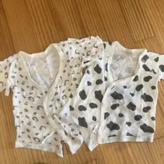 ヒョウ柄・牛柄ベビー肌着2枚セット