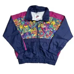 90s NIKE ナイキ トラックジャケット ナイロンジャケット マーブル　L