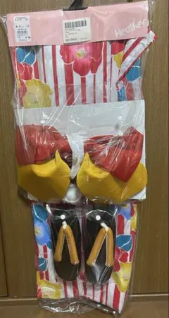 花柄ストライプ浴衣・帯セット