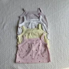 キャミソール　肌着　4枚セット　3枚新品　80