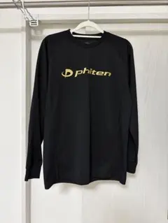 phiten 長袖シャツ ロンT ブラック ゴールド Mサイズのサムネイル