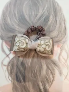 インド刺繍リボンシュシュ