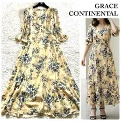 【極美品 2023年】グレースコンチネンタル モノトーン ボタニカルワンピース