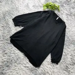 Vanilla Studio【3L】黒 長袖 オーバーサイズ ボタン付トップス