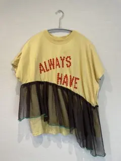 MARKEY'S チュール切り替え 半袖Tシャツ イエロー サイズ1のサムネイル