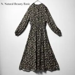 N. エヌ ヴィンテージ風フローラルワンピース 黒 ブラック サイズM