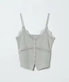 【新品】JEANASIS ジーナシス リブカットレーストリムキャミ グレーのサムネイル