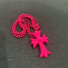 クロスネックレス　シリコンネックレス　ラバー　十字架　ピンク　ユニセックス