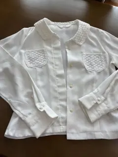 L.H. レース襟付きホワイトシャツ