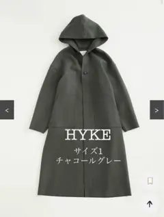 HYKE MELTON HOODED WORK COAT ブラック1 送料無料】MELTON HOODED WORK COAT