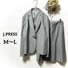 ジェイ・プレス洗える ストレッチ スカートスーツ セットアップ グレー 11/9