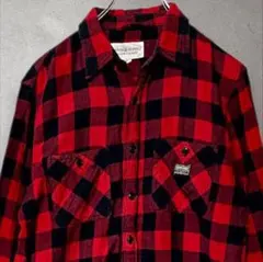 ラルフローレン デニムサプライ バッファローチェック ネルシャツ M 赤 黒