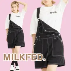 MILKFED. ミルクフェド ショートパンツ　オーバーオール　サロペット　黒のサムネイル