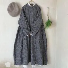 サマンサモスモス★sm2★ギンガムチェック＊タック切り替え＊前開きワンピース