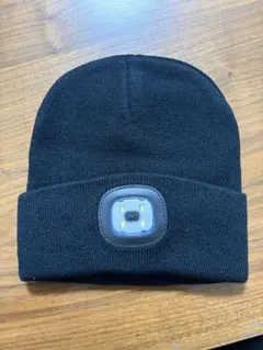 LEDライト付き黒ニット帽