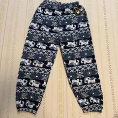 （新品）タイパンツ 秋にピッタリ 生地厚め 像柄 ネイビー/グリーン